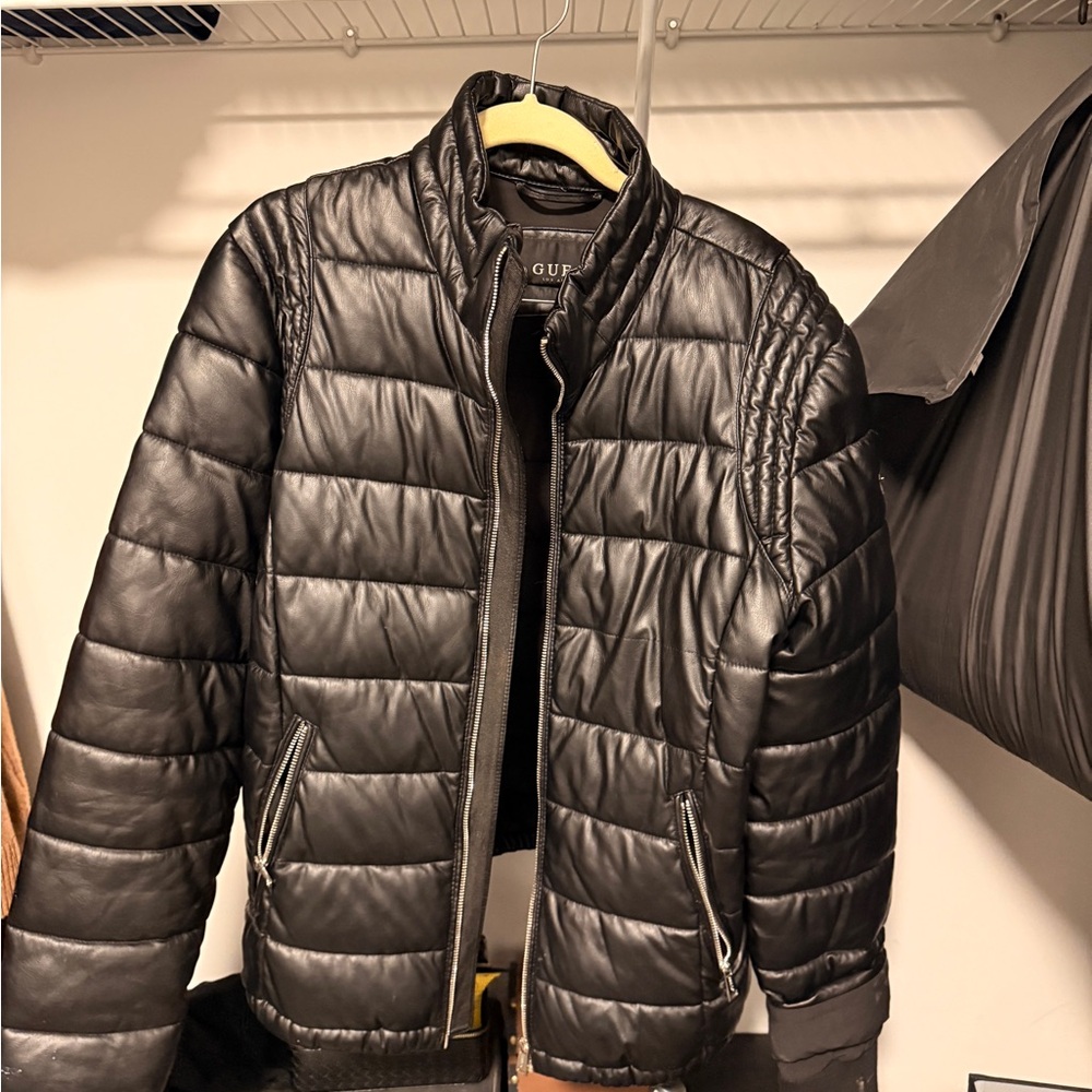 Black Puffer Jacket GUESS For Men